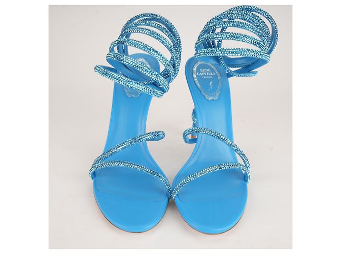 Sandali Margot in raso con cristalli Rene Caovilla Blue Donna EU 39 - vista 8