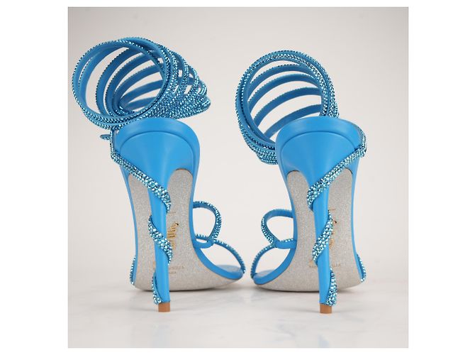 Sandali Margot in raso con cristalli Rene Caovilla Blue Donna EU 39 - vista 9
