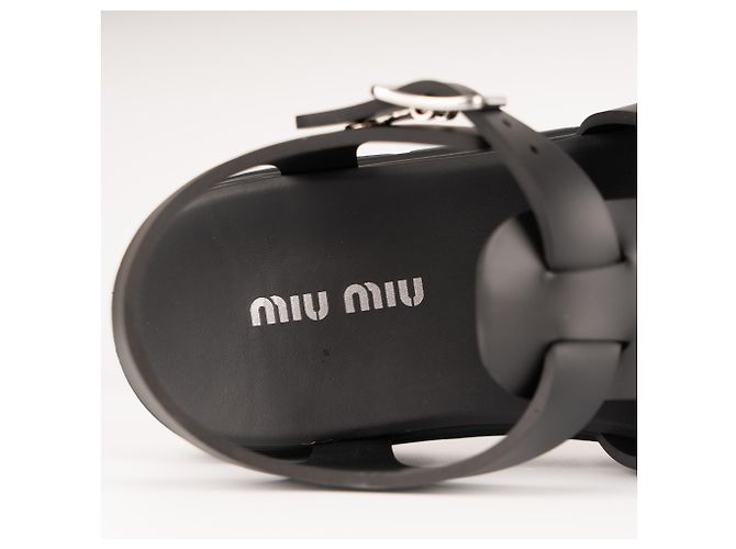 Sandali con piattaforma EVA Miu Miu Cage in gomma Nero Donna EU 40 - vista 10