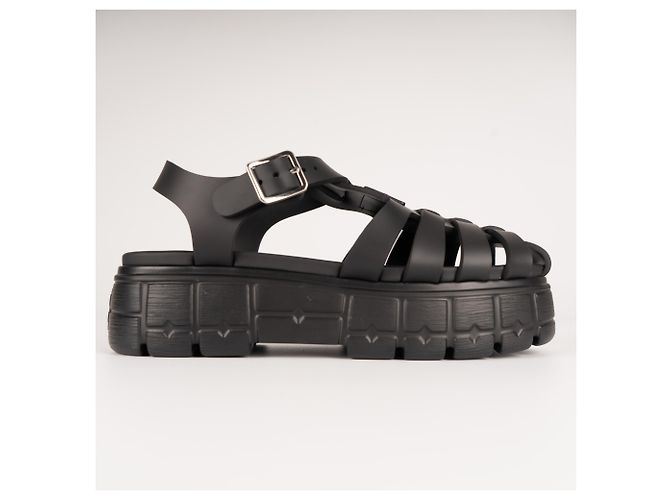 Sandali con piattaforma EVA Miu Miu Cage in gomma Nero Donna EU 40 - vista 3