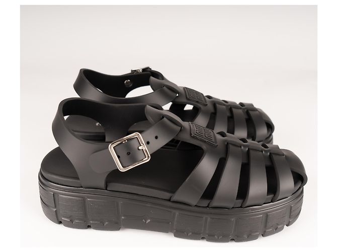 Sandali con piattaforma EVA Miu Miu Cage in gomma Nero Donna EU 40 - vista 6