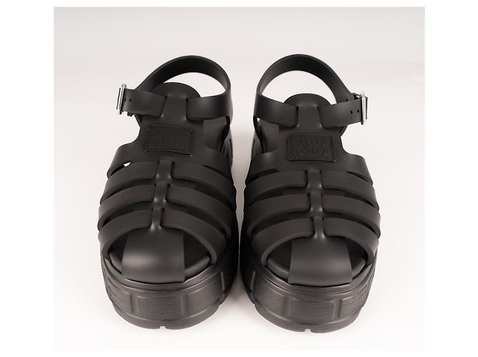 Sandali con piattaforma EVA Miu Miu Cage in gomma Nero Donna EU 40 - vista 7
