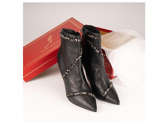 Stivaletti in pelle decorati con cristalli Freda Rene Caovilla Nero Donna EU 40 - vista 2