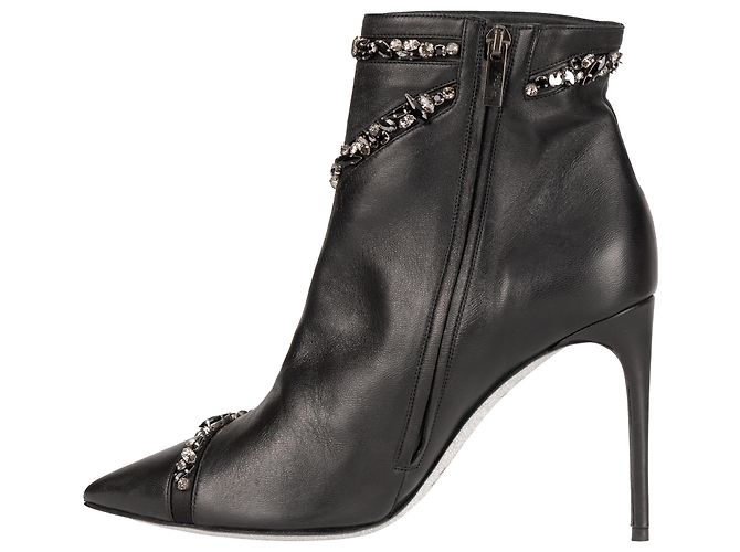 Stivaletti in pelle decorati con cristalli Freda Rene Caovilla Nero Donna EU 40 - vista 3