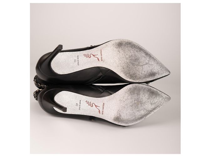 Botines Rene Caovilla Freda Crystal Leather Black Mujer EU 40 Negro - vista 10