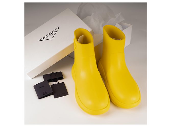 Prada Mellow Rubber Rain Boots Sunny Yellow Damen EU 40 Gelb - Ansicht 2