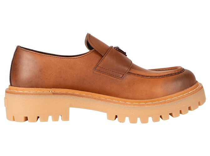 Mocassini Prada Chocolate Leather Cognac Donna EU 40 - vista 3
