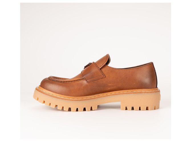 Mocassini Prada Chocolate Leather Cognac Donna EU 40 - vista 5