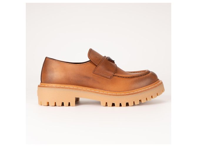Mocassini Prada Chocolate Leather Cognac Donna EU 40 - vista 6
