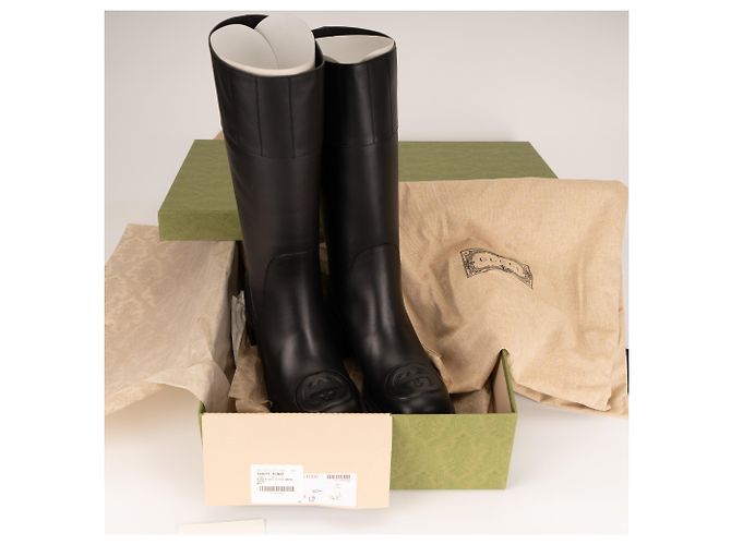 Botas altas de cuero Gucci Trip Interlocking G Black Mujer EU 40.5 US 10.5 Negro - vista 2