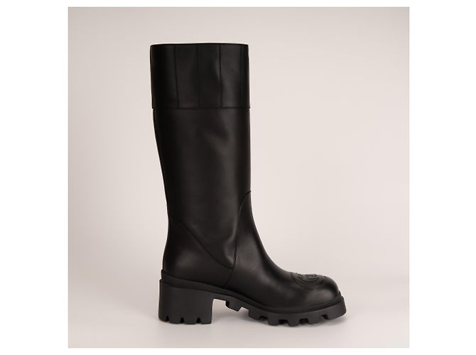 Botas altas de cuero Gucci Trip Interlocking G Black Mujer EU 40.5 US 10.5 Negro - vista 3