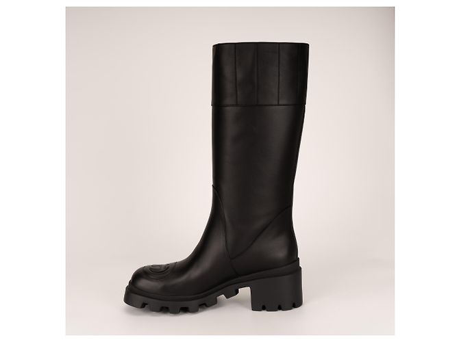 Botas altas de cuero Gucci Trip Interlocking G Black Mujer EU 40.5 US 10.5 Negro - vista 5