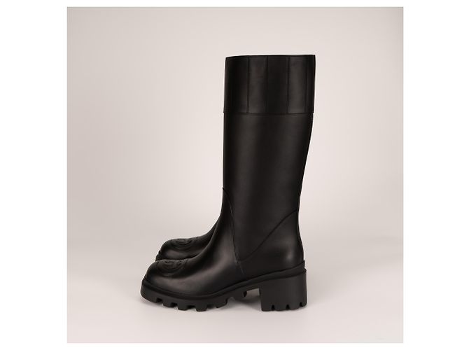 Botas altas de cuero Gucci Trip Interlocking G Black Mujer EU 40.5 US 10.5 Negro - vista 6