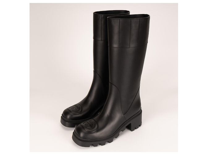 Botas altas de cuero Gucci Trip Interlocking G Black Mujer EU 40.5 US 10.5 Negro - vista 7