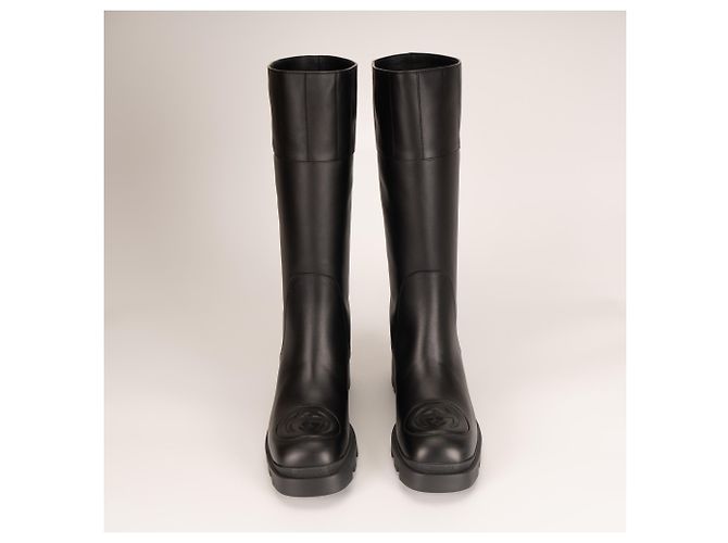 Botas altas de cuero Gucci Trip Interlocking G Black Mujer EU 40.5 US 10.5 Negro - vista 8