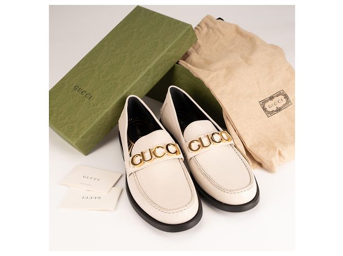 Mocassino Gucci con placca logo Cara in pelle Mystic White Donna EU 41 - vista 2