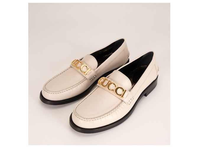 Mocassino Gucci con placca logo Cara in pelle Mystic White Donna EU 41 - vista 6