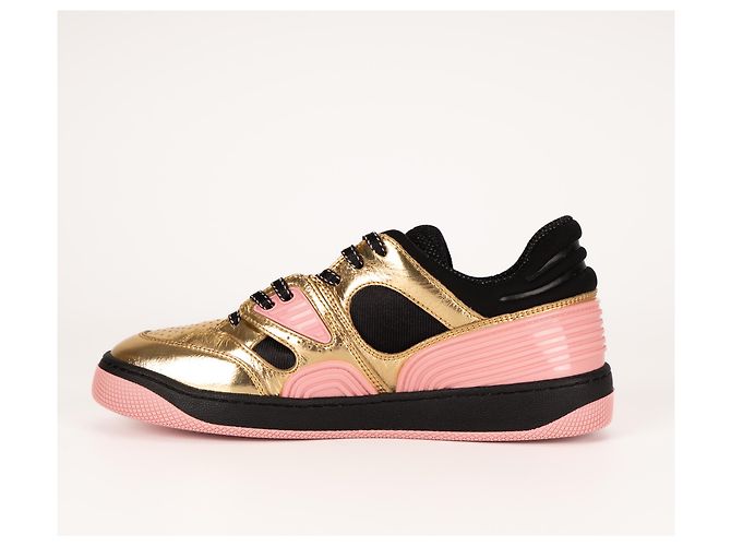 Sneaker basse Gucci in ecopelle Oro Nero Rosa Donna EU 36.5 D'oro - vista 5