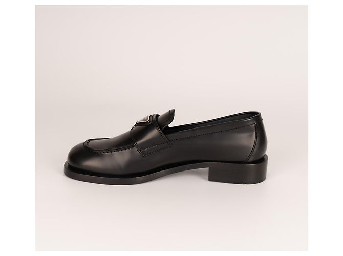 Mocassini in pelle spazzolata non foderati Prada Black Donna EU 37.5 Nero - vista 5