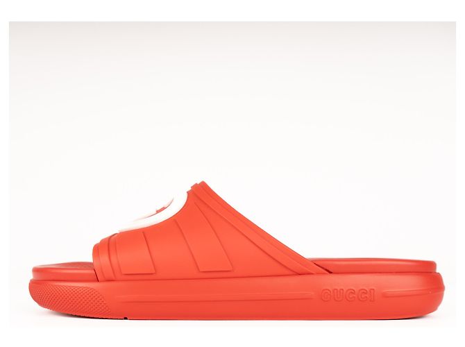 Sandali Gucci Slide Interlocking G in gomma Maple Red da uomo EU 42 US 8.5 Rosso - vista 5