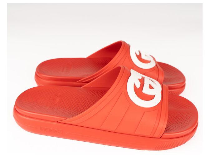 Sandali Gucci Slide Interlocking G in gomma Maple Red da uomo EU 42 US 8.5 Rosso - vista 6
