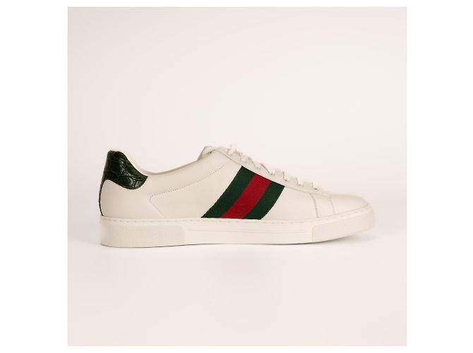 Sneaker Gucci Ace con Web in pelle bianca da uomo EU 43.5 Bianco - vista 3