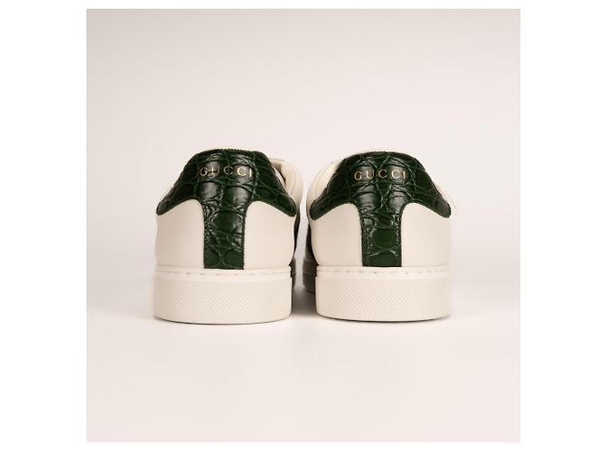 Sneaker Gucci Ace con Web in pelle bianca da uomo EU 43.5 Bianco - vista 9