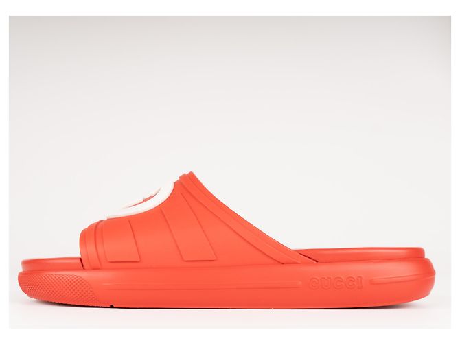 Gucci Interlocking G Slide in gomma Maple Red da uomo EU 43 Rosso - vista 5