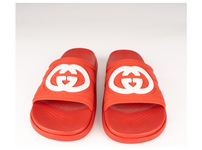 Gucci Interlocking G Slide in gomma Maple Red da uomo EU 43 Rosso - vista 8
