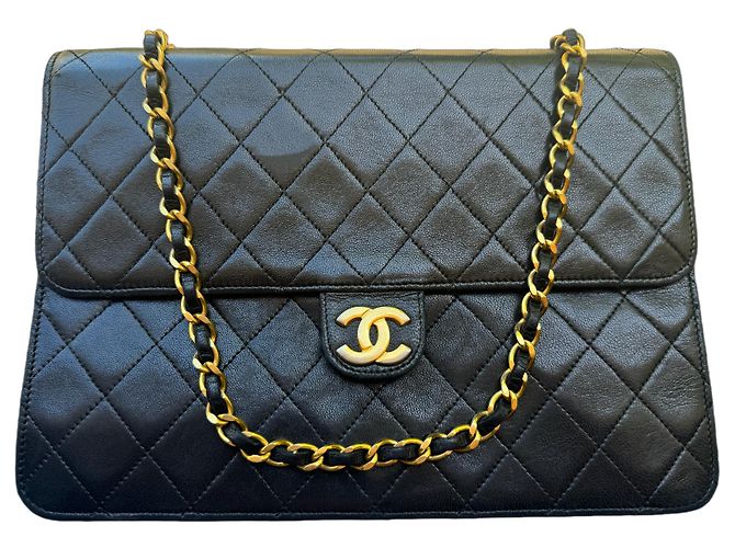 Chanel Classic Flap Bag Agnello Nero - vista 6