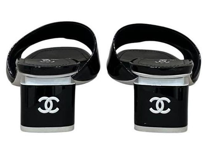 Chanel Mule mit Absatz aus schwarzem Lackleder - Größe 41 Gebraucht - Ansicht 5