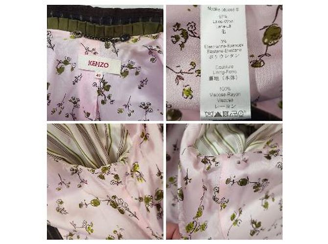 Kenzo Tailleur Pantalone Marrone Gessato - vista 7