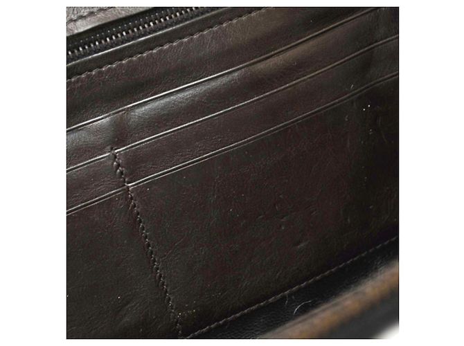 Cartera larga de cuero Bottega Veneta Negro - vista 12