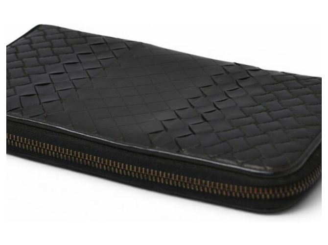 Cartera larga de cuero Bottega Veneta Negro - vista 3