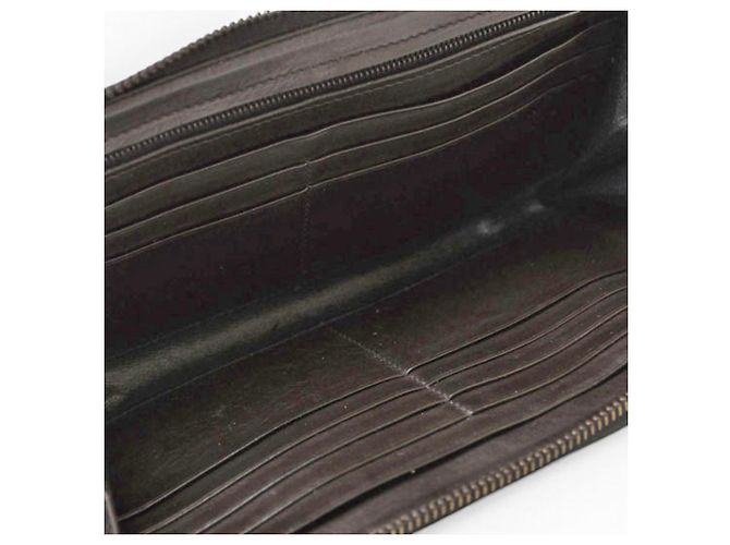 Cartera larga de cuero Bottega Veneta Negro - vista 6