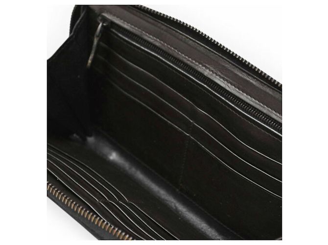 Cartera larga de cuero Bottega Veneta Negro - vista 7
