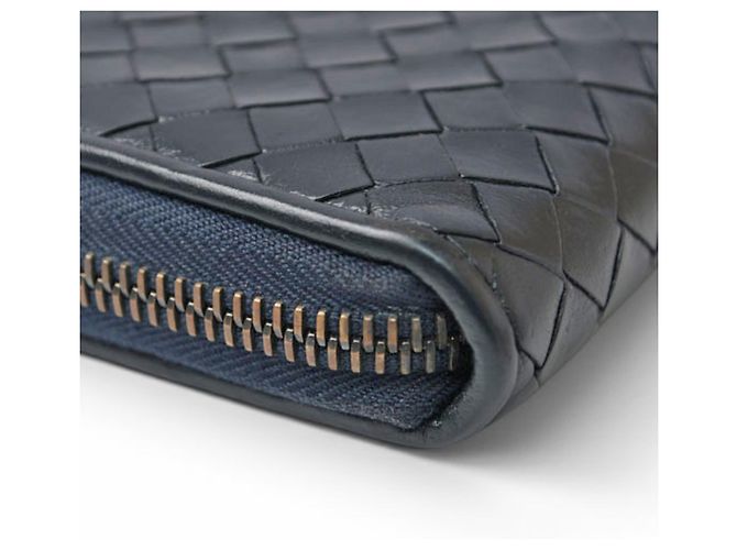 Cartera larga de cuero azul marino Bottega Veneta - vista 5