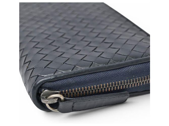 Cartera larga de cuero azul marino Bottega Veneta - vista 6