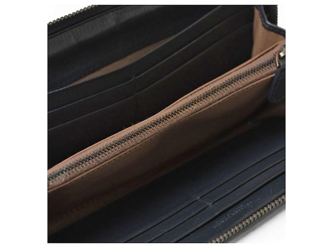 Cartera larga de cuero azul marino Bottega Veneta - vista 9