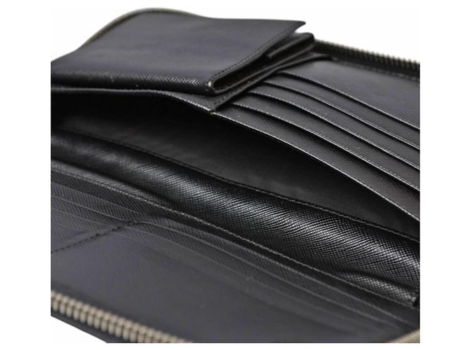Cartera larga de cuero negro Prada - vista 11