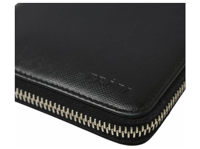 Cartera larga de cuero negro Prada - vista 3