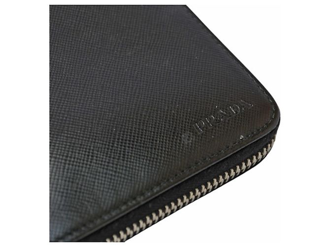 Cartera larga de cuero negro Prada - vista 4