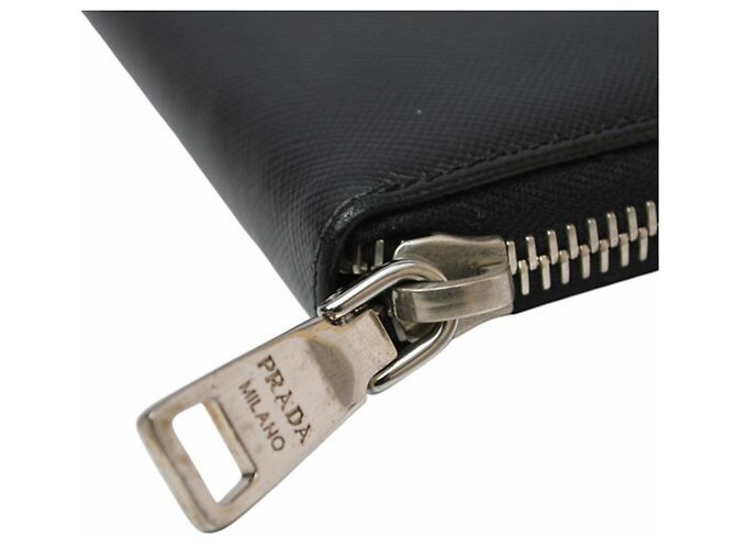 Cartera larga de cuero negro Prada - vista 5