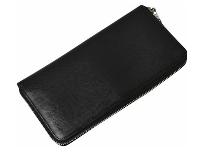 Cartera larga de cuero negro Prada - vista 6