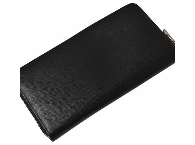 Cartera larga de cuero negro Prada - vista 7