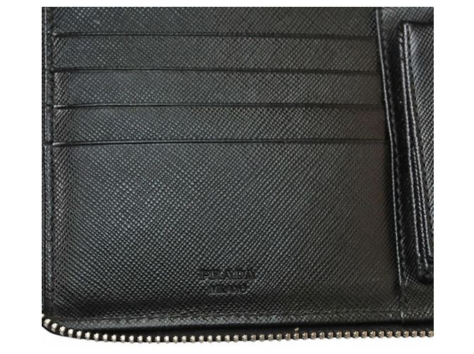 Cartera larga de cuero negro Prada - vista 9