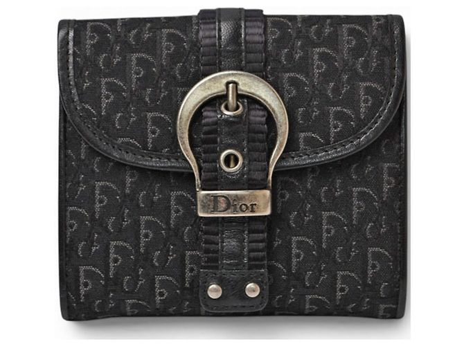 Cartera tríptico Christian Dior en negro - vista 2