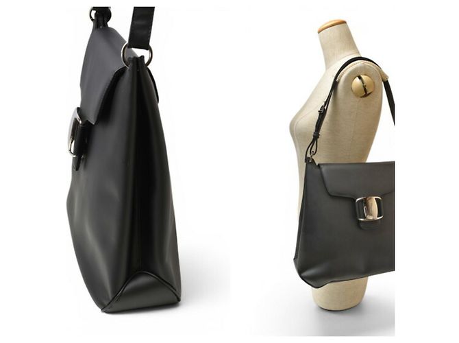 Borsa Tote in pelle nera Salvatore Ferragamo Nero - vista 3