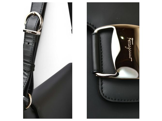 Borsa Tote in pelle nera Salvatore Ferragamo Nero - vista 4