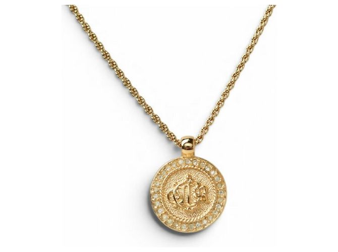 Collana Christian Dior placcata oro con strass D'oro - vista 2